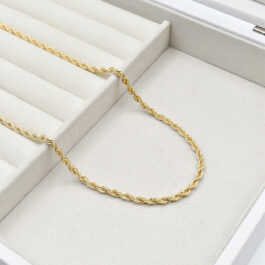 CADENA DE ACERO DORADO TURBILLÓN DE 50CM