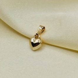 DIJE DE ACERO DORADO CORAZON MINI INFLADO LISO
