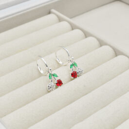 ARGOLLA DE ACERO BLANCO CEREZA CON MICROPAVE