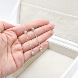 ARO DE PLATA COLGANTE CUBIC  C/ CADENA Y DIJE DE CUBIC
