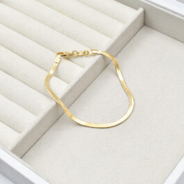 PULSERA DE ENCHAPADO AMERICANO COBRA CHATA 18 O 20CM