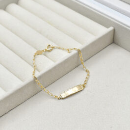 PULSERA BAÑO EN ORO 14K IDENTIDAD PARA  BEBE