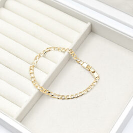 PULSERA ENCHAPADO AMERICANO GRUME CIERRE RECTANGULAR DE 21CM