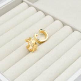 ARGOLLA ENCHAPADO AMERICANO TIPO CRIOLLO LISA ANCHA C/LINEA DE ZIRCON