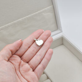 DIJE DE PLATA CORAZON PARA GRABAR MEDIANO