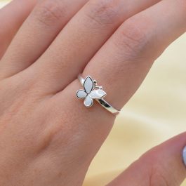 ANILLO DE PLATA MARIPOSA ESMALTADA