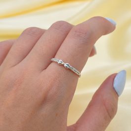 ANILLO DE PLATA MICROPAVE C/MOÑO