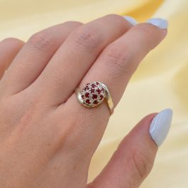 ANILLO DE PLATA FRUTILLA BRAZO CRUZADO CHICO