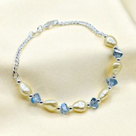 PULSERA ITALIANA GHELER EN PERLAS NATURALES TIPO DE RIO