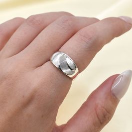ANILLO DE PLATA Y NACAR CON FORMA IRREGULARES