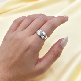 ANILLO DE PLATA Y NACAR CON FORMA IRREGULARES