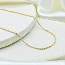 CADENA BAÑADO EN ORO 14K TURBILLON BRILLOSA 50CM