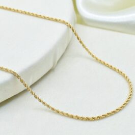CADENA BAÑADO EN ORO 14K TURBILLON BRILLOSA 50CM