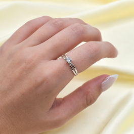 ANILLO DE PLATA CINTILLO DOBLE BRAZO CALADO
