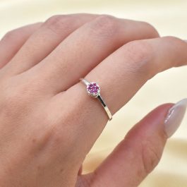 ANILLO DE PLATA FRUTILLA TIPO TRONQUITO