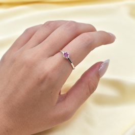 ANILLO DE PLATA FRUTILLA TIPO TRONQUITO