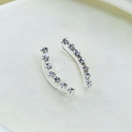 ARO DE PLATA TREPADOR C/ 7 STRASS TIPO ESTRELLA