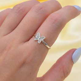 ANILLO EN PLATA MARIPOSA CON CUBICS
