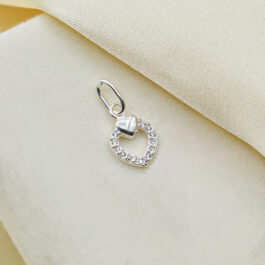 DIJE DE PLATA CORAZON MULTISTRAS C/ CORAZON LISO ARRIBA