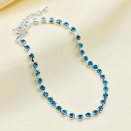 PULSERA ITALIANA CUBIC COLOR CELESTE