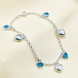 PULSERA ITALIANA ROLITOC/CUBIC DE COLOR Y CORAZONES INFLADOS