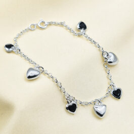 PULSERA ITALIANA ROLITOC/CUBIC DE COLOR Y CORAZONES INFLADOS