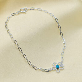 PULSERA ITALIANA FORCE MARGARITA CALADA C/PIEDRA CELESTE