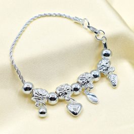 PULSERA TURBILLON C/DONAS Y COLGANT FORMITAS LAMINADO PLATA