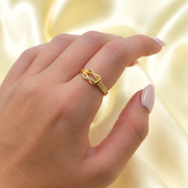 ANILLO TIPO CINTO BAÑADO EN ORO 18K