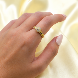 ANILLO TIPO ERIZO BAÑO EN ORO 18K