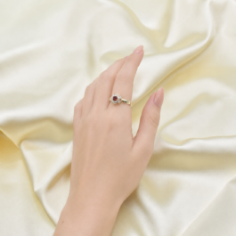ANILLO DE PLATA Y ORO FRUTILLITA MEDIANO