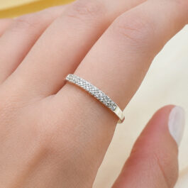 ANILLO DE PLATA ZIRCON TIPO SIN FIN DOBLE FILA