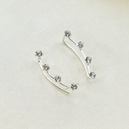 ARO DE PLATA TREPADOR C/STRASS FORMA ESTRELLA