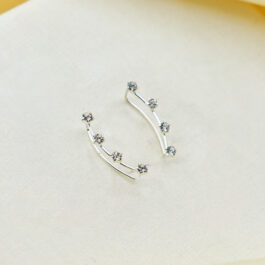 ARO DE PLATA TREPADOR C/STRASS FORMA ESTRELLA