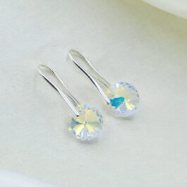 AROS PLATA CON CRISTAL CIRCULO
