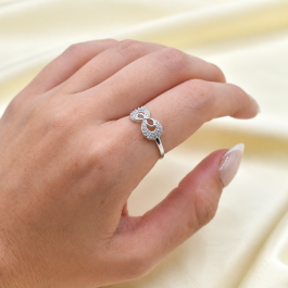 ANILLO DE PLATA INFINITO UNO DENTRO DE OTRO C/ZIRCON