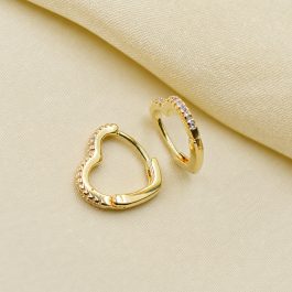 ARGOLLA BAÑADO EN ORO 18K CORAZON C/ZIRCON FINO GRANDE