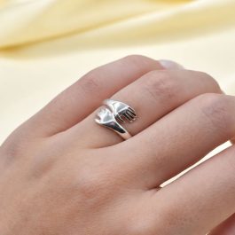 ANILLO DE PLATA ABRAZO FINO REGULABLE