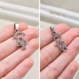 DIJE DE ACERO NENE/AS CALADOS LISO