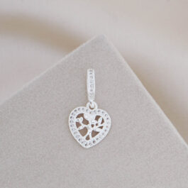 DIJES PLATA BAJA PARA PANDORA MODELO CORAZON CON ARBOL DE LA VIDA