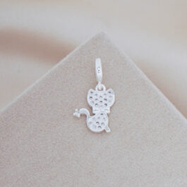 DIJES PLATA BAJA PARA PANDORA MODELO GATITO CON MICROPAVE