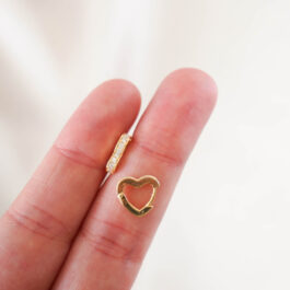 ARGOLLA BAÑO DE ORO 18K FORMA DE CORAZON C/ZIRCON CHICA