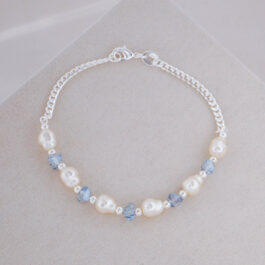 PULSERA ITALIANA GHELER EN PERLAS NATURALES TIPO DE RIO