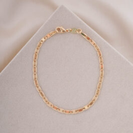 PULSERA ENCHAPADO AMERICANO ESLABON PARTIDO FACETADO 19CM