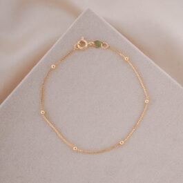 PULSERA ENCHAPADO AMERICANO VENECIANA C/BOLITAS 19CM