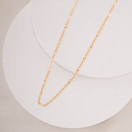 CADENA ORO 14K GRUME C/CHAPITA 40CM