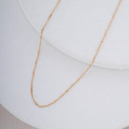 CADENA DE ORO 14K GRUME TORZADA FINA 50CM