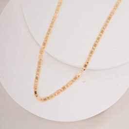 CADENA ORO 14K ESLABON PARTIDO FACETADO 50CM