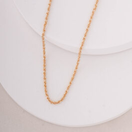 CADENA BAÑO DE  ORO 18K TIPO SOGA TURBILLON DE 40CM