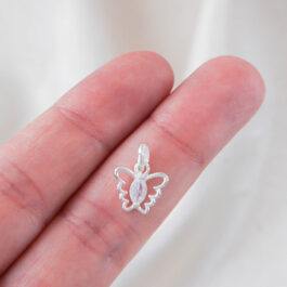 DIJE DE PLATA 925 MARIPOSA MEDIANA C/CUBIC EN EL MEDIO